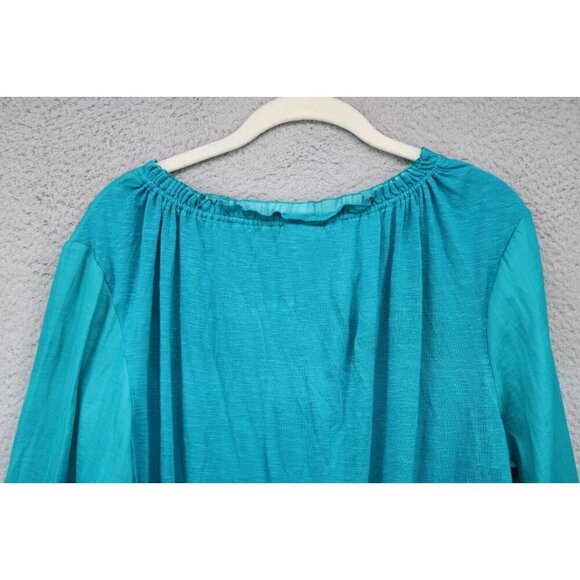 Dolan Left Coast Collection Long Sleeve Silky Blue Top-Medium-Elastic Waist - Picture 11 of 11